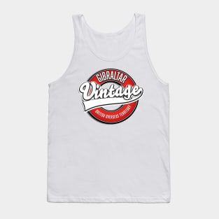 Gibraltar British Overseas Territory vintage logo Tank Top